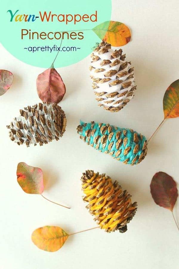 Yarn Wrapped Pinecones