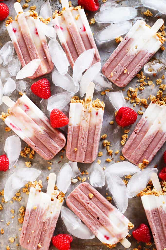 Yogurt and Granola Breakfast Protein Popsicles