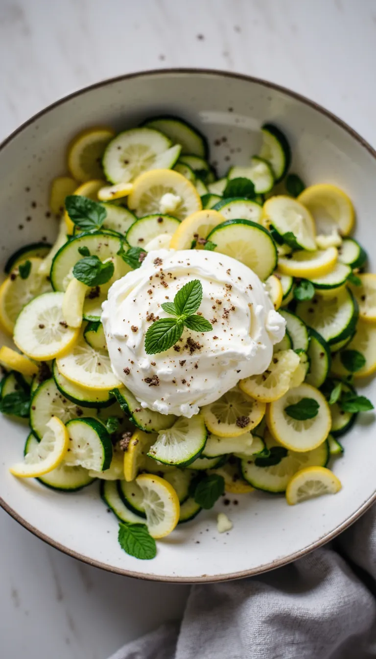 This Zucchini & Burrata Salad is a light, refreshing summer appetizer that looks as good as it tastes.