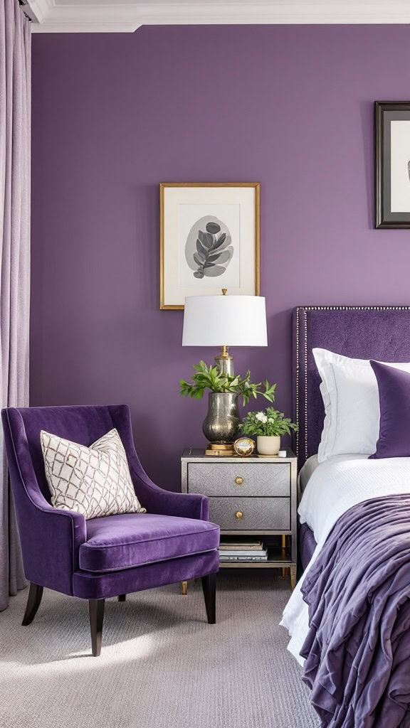 Deep purple adds a touch of luxury to any space. A purple chair can serve as a stunning focal point in a room, making it feel cozy and inviting. Pair it with soft textures and light accents for a balanced look.