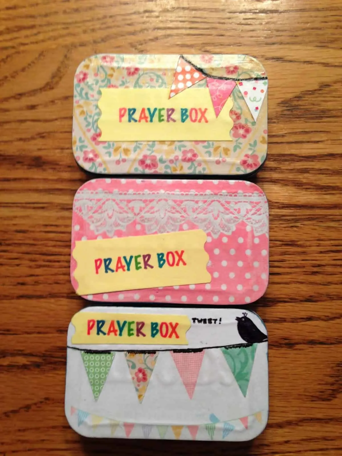 Upcycle the tin into a tiny prayer box