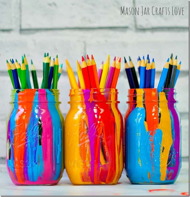 Paint Drip Mason Jars