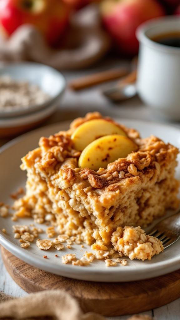 This apple cinnamon oatmeal bake is a cozy treat perfect for any morning. With warm flavors and a delightful texture, it’s sure to brighten your day. Pair it with a cup of coffee for a simple yet satisfying breakfast.