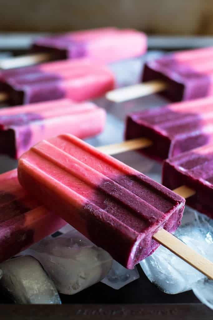 Strawberry and Blueberry Yogurt Smoothie Popsicles