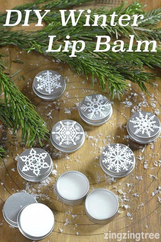 Perfect snowflake craft for older kids - decorating lip balm pots! These will make great stocking stuffers!