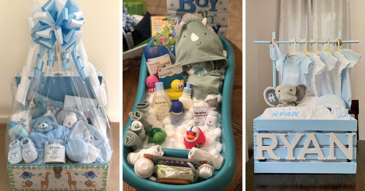 Welcoming a baby boy? 🎉 Celebrate this special moment with a personalized gift basket! Discover creative and thoughtful DIY baby shower gift basket ideas that will leave a lasting impression. From adorable onesies to cute toys, make your gift unforgettable. 👶💙 #BabyBoyGiftBasket #BabyShowerGift #DIYBabyGifts