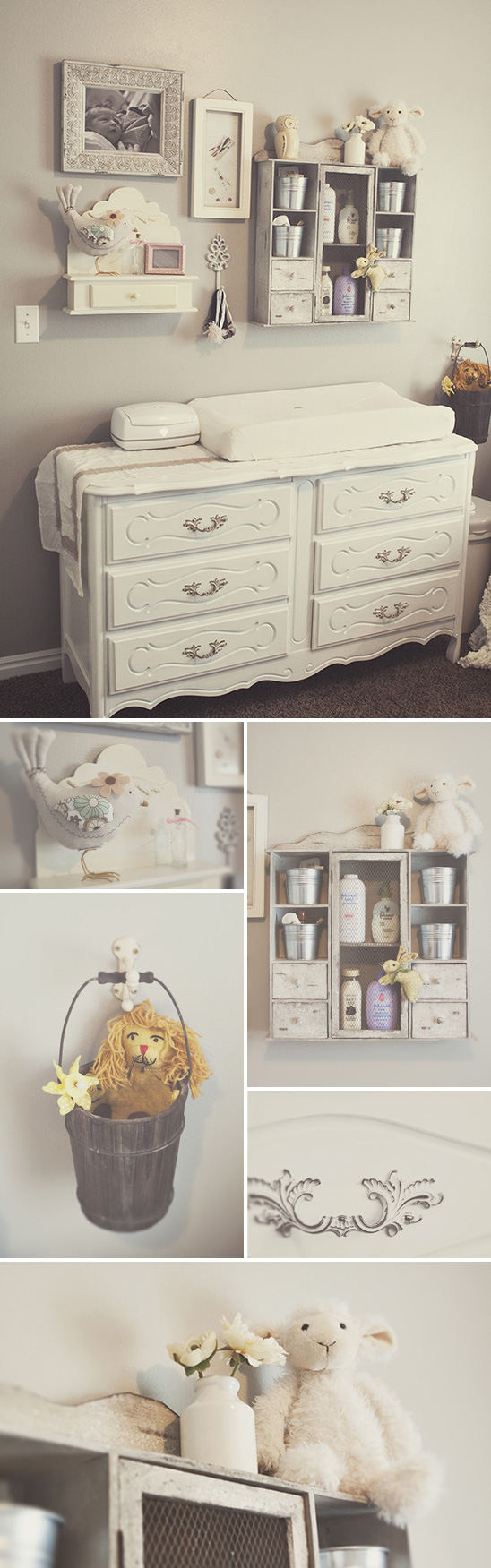 The vintage dresser is simply gorgeous