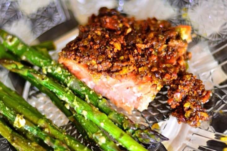 Pistachio Lime Baked Salmon Recipe