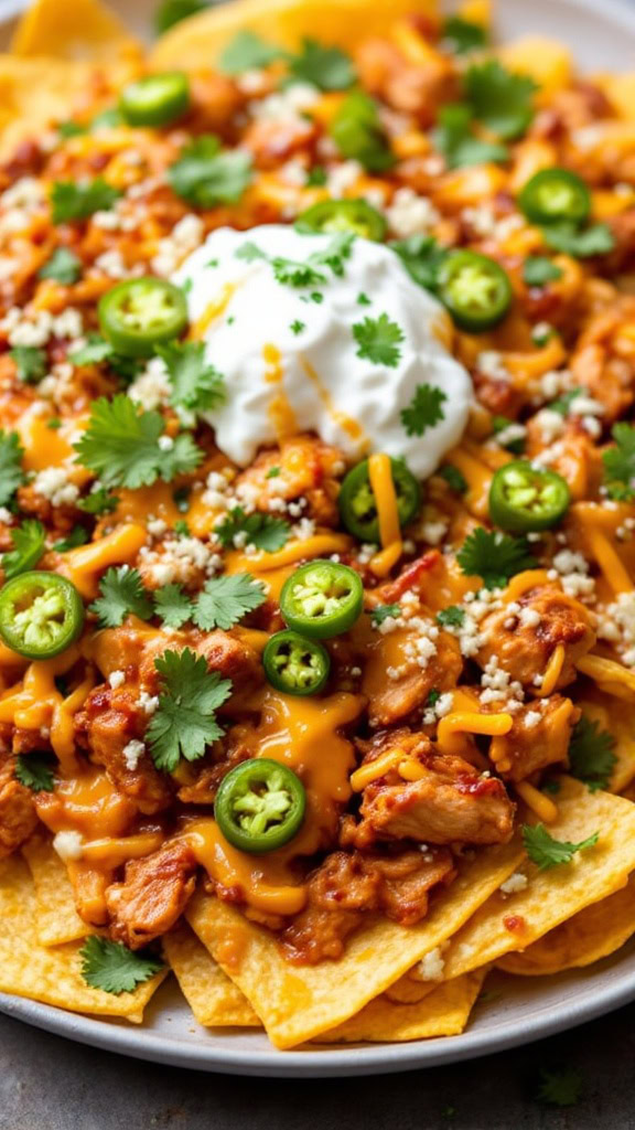 BBQ chicken nachos are a crowd-pleaser that never disappoints! With crispy tortilla chips loaded with tender BBQ chicken, cheese, and fresh toppings, they're perfect for any gathering. Try making them with this BBQ Chicken Nachos recipe for a tasty treat everyone will love!