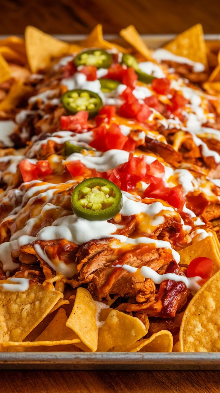 These BBQ Chicken Nachos are a fun and tasty dish everyone will love. Just layer crispy tortilla chips with BBQ chicken, cheese, and your favorite toppings for a perfect snack or meal. Check out the full recipe here and enjoy every cheesy bite!