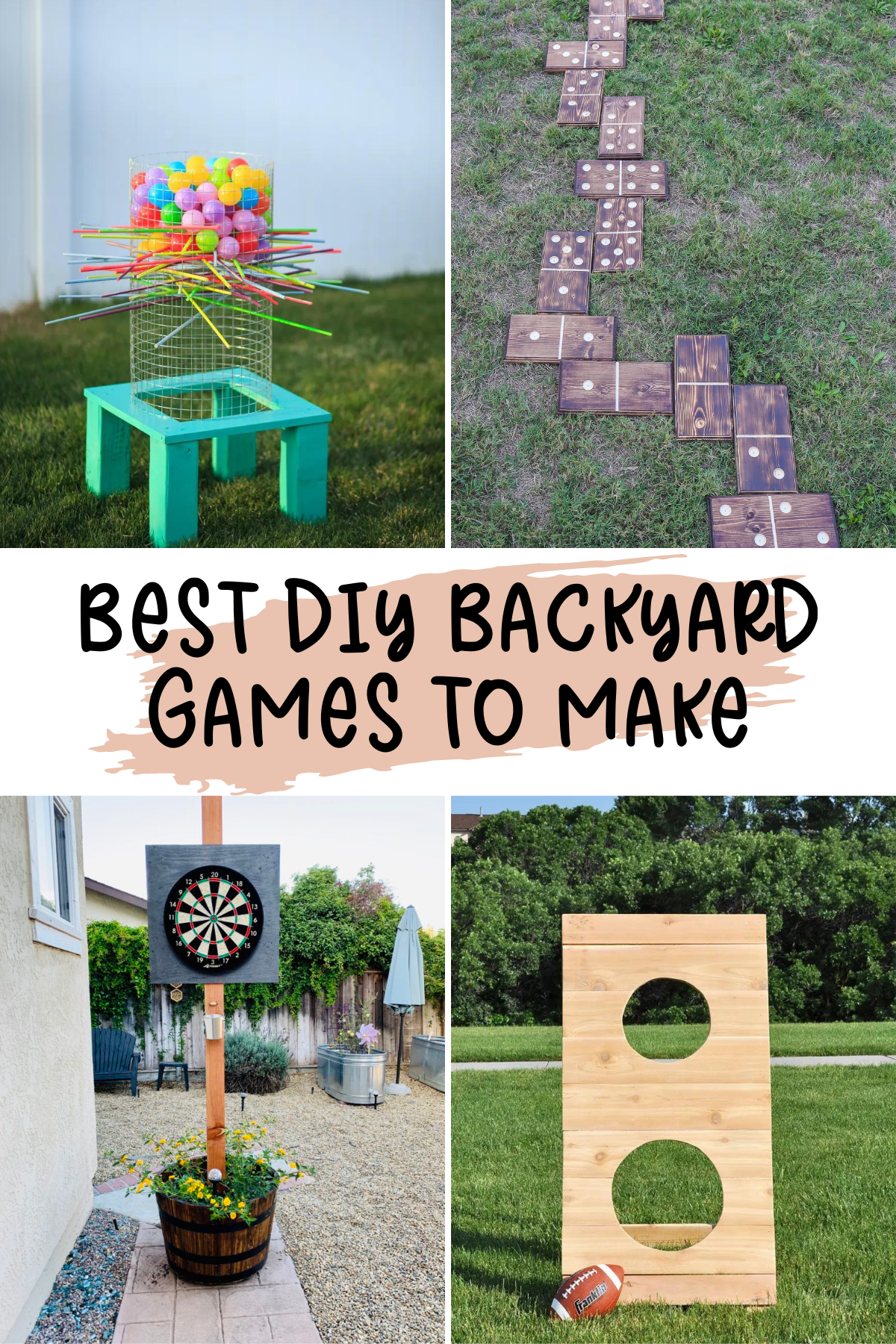 DIY Wooden Yard Games are perfect for family reunions, weddings, or backyard BBQs! From giant lawn dominoes to cornhole boards, these outdoor games add hours of fun. Build your own and create lasting memories! 🎯🌿 #OutdoorGamesDIY #BackyardGames #FamilyFun