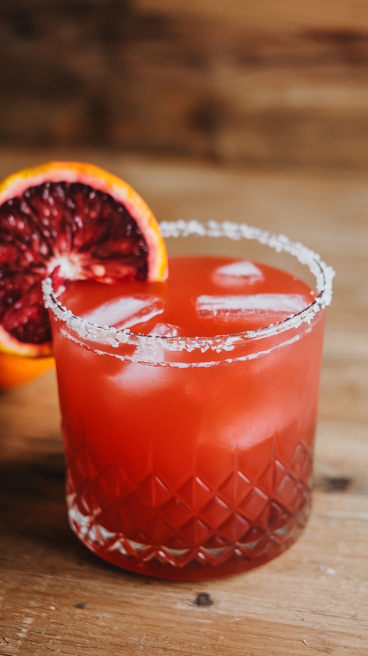 The Blood Orange Margarita is a delightful twist on the classic cocktail, offering a unique blend of sweet and tart flavors. The vibrant color of blood oranges adds a stunning visual appeal, making it perfect for any gathering.