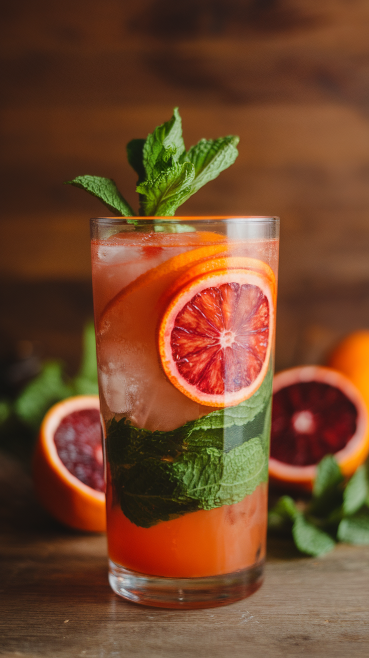 The Blood Orange Mojito is a refreshing twist on the classic mojito, perfect for sipping with friends on Galentine’s Day. This cocktail combines the sweet and slightly tart flavor of blood oranges with the crispness of mint and lime, creating a drink that's both vibrant and delicious. It’s simple to make, making it ideal for a casual gathering or a night in with your besties.