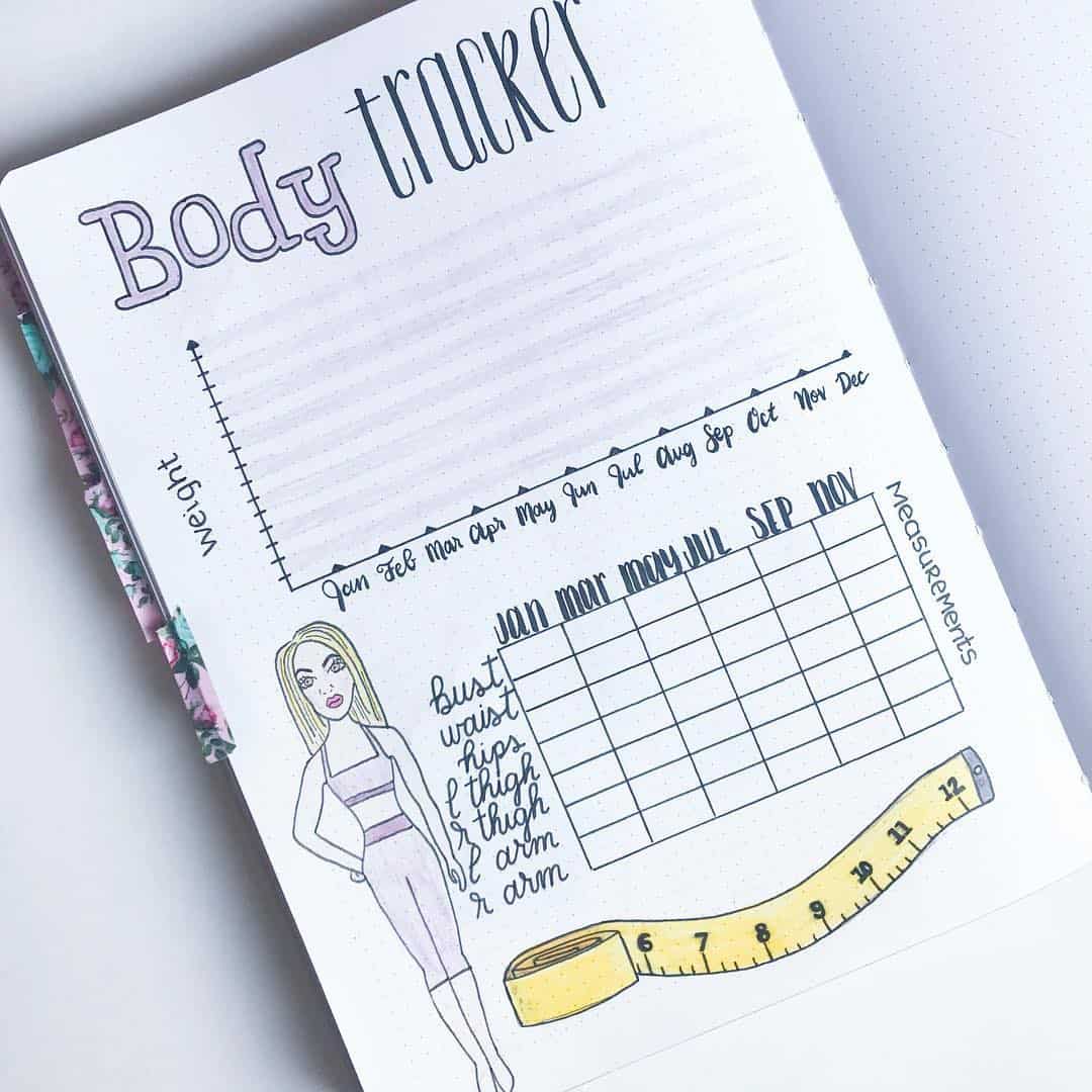 Bullet Journal Body Tracker to Track your progress