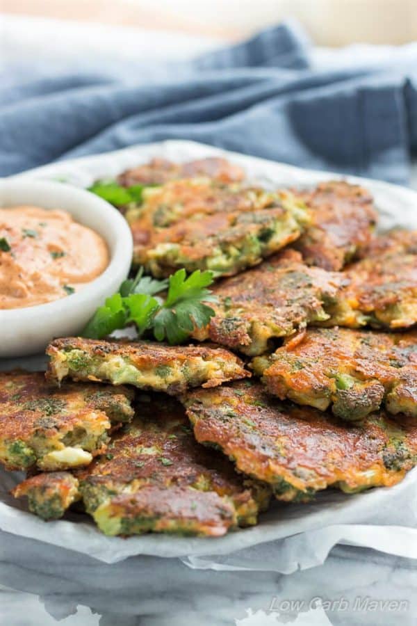Low Carb Broccoli Fritters with Cheddar Cheese
