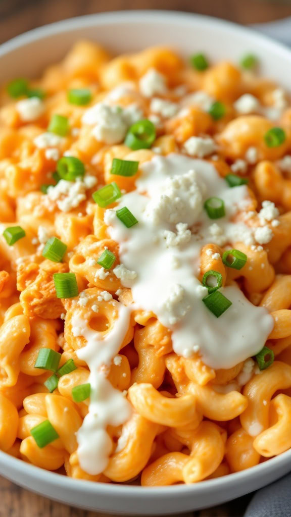 This Buffalo Chicken Mac & Cheese is a fun twist on a classic dish. It's creamy, spicy, and loaded with flavor, making it a hit with kids and adults alike. Perfect for busy evenings, this meal comes together quickly and satisfies everyone at the table!