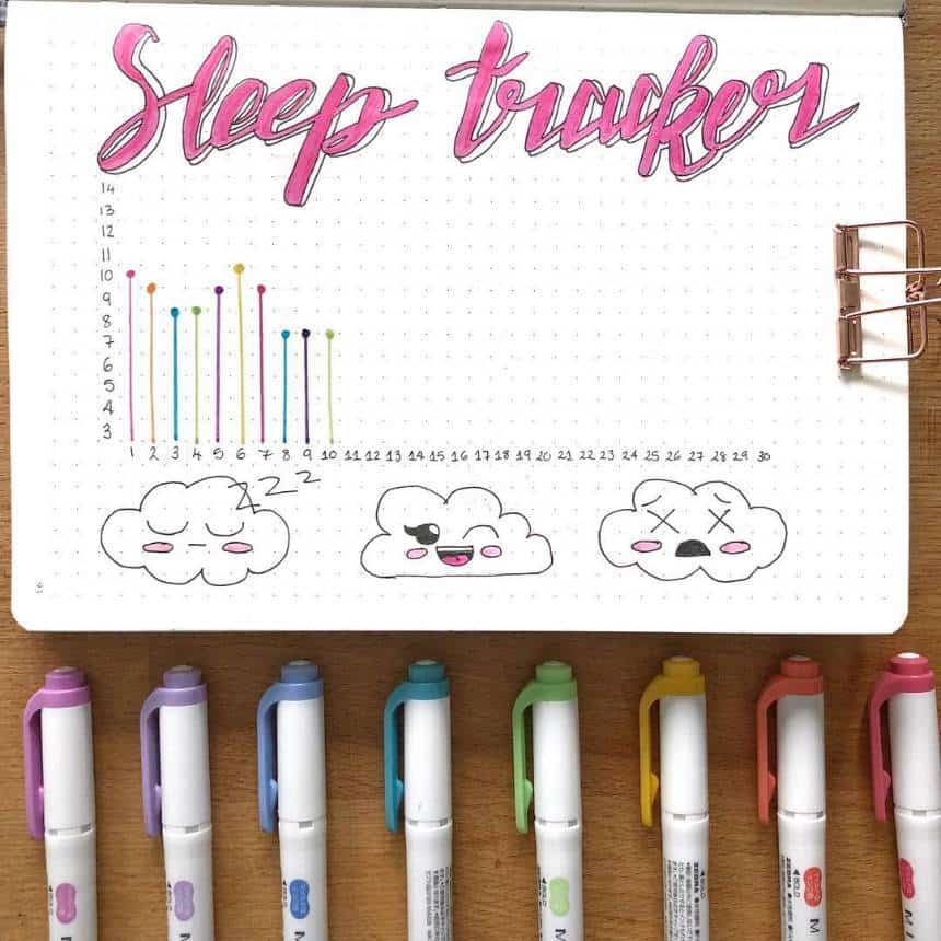 Bullet Journal Sleep Tracker Line Gragh