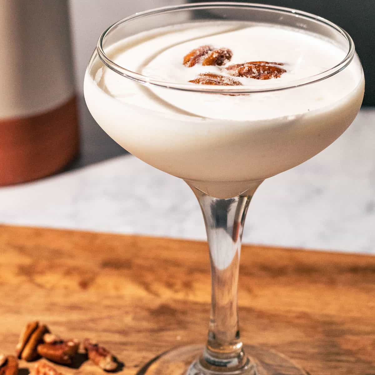 Rich, creamy, and nutty, this cocktail is a sip of pecan pie in a glass. A perfect choice for anyone with a sweet tooth!