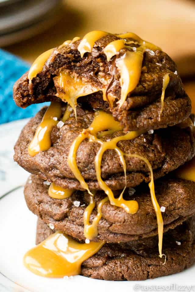 Double Chocolate Caramel Cookies