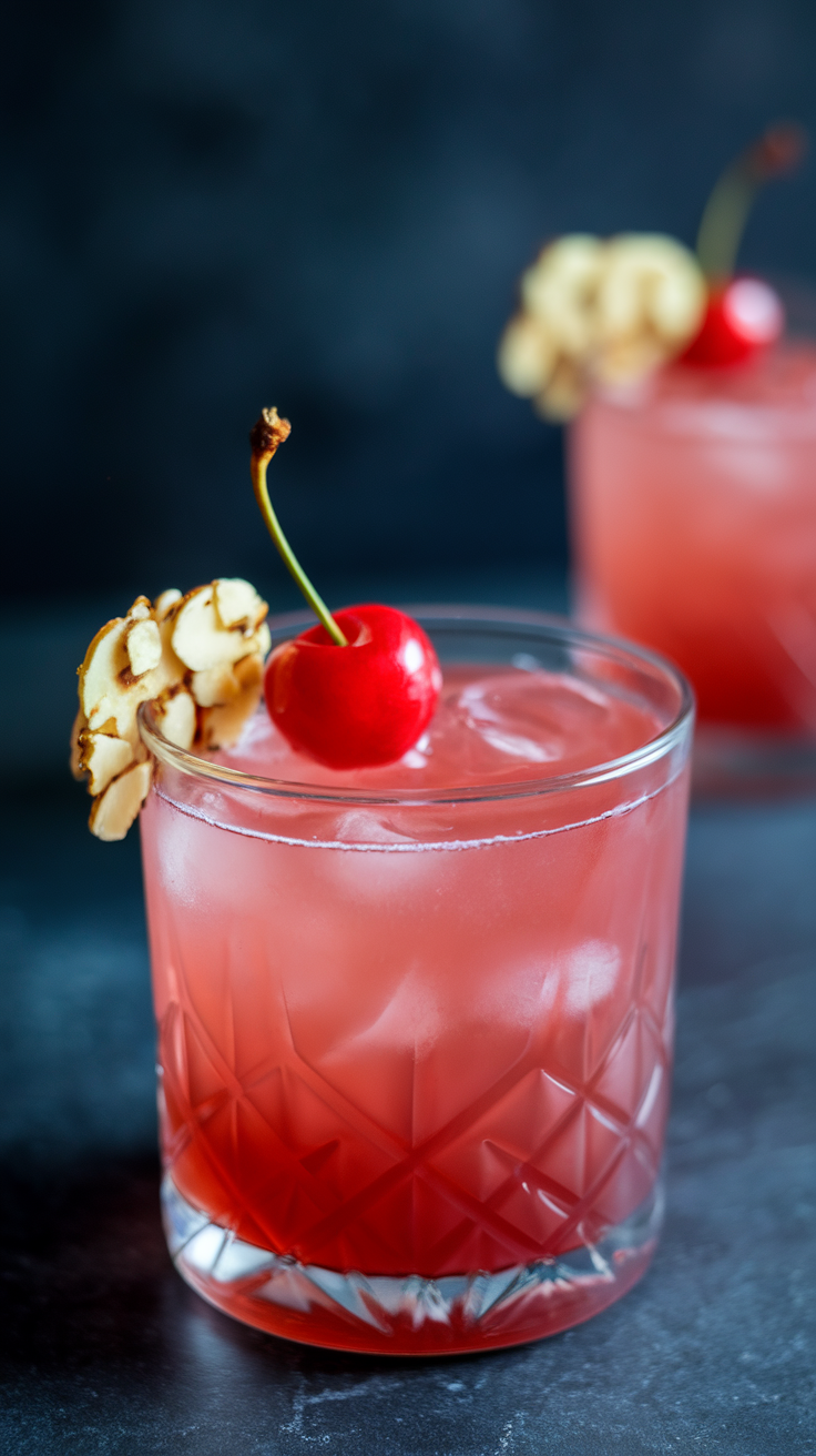 The Cherry Almond Cosmopolitan is a delightful twist on the classic cocktail, offering a sweet and nutty flavor profile that will refresh your taste buds. The combination of tart cherry and smooth almond creates a balanced drink that’s both vibrant and satisfying.