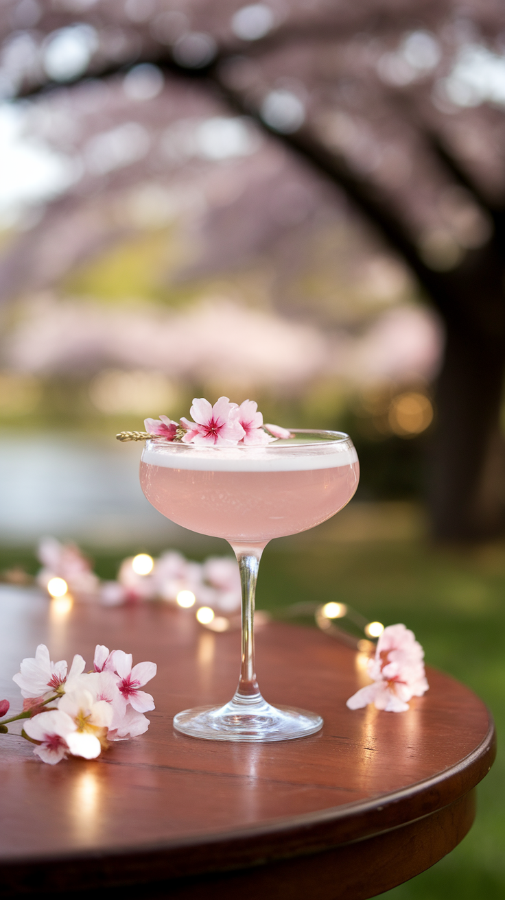 The Cherry Blossom Cocktail is a delightful drink that captures the essence of spring. With its soft pink hue and floral notes, it’s perfect for celebrating the beauty of cherry blossoms. This cocktail is not just visually stunning, but it also offers a refreshing taste that can brighten any occasion.