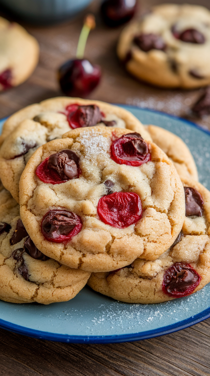 Cherry chocolate chip cookies are a fun twist on a classic treat! They combine rich chocolate with tart cherries to create a delightful flavor experience. Perfect for snack time or dessert, these cookies are sure to please everyone.