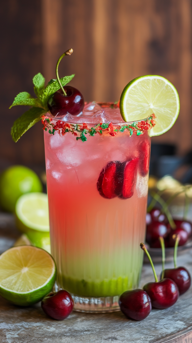 The Cherry Limeade Cocktail is a refreshing drink that's perfect for celebrating friendship on Galentine's Day. With a perfect blend of sweet cherries and zesty lime, this cocktail offers a delightful balance of flavors. It's easy to make, making it a great choice for a fun night in with your besties!