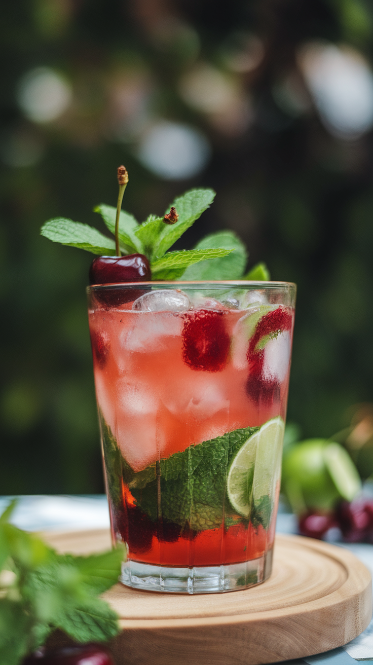 The Cherry Mojito is a delightful twist on the classic cocktail, blending the refreshing taste of mint and lime with the sweet and tangy flavor of fresh cherries. This drink is perfect for summer gatherings or a cozy night in, delivering a burst of fruity goodness that's sure to please. Plus, it's super easy to whip up, making it a great choice for both novice and experienced mixologists.