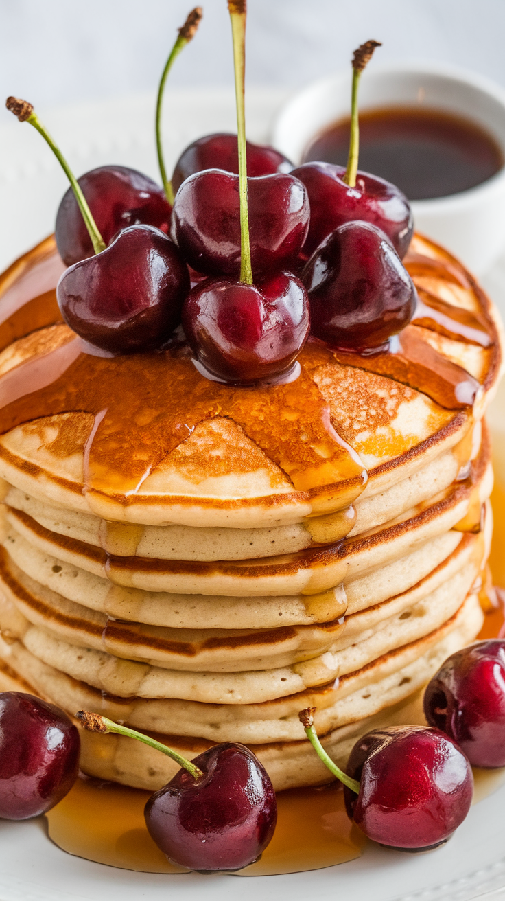 Cherry pancakes are a fun twist on a classic breakfast. Fluffy pancakes topped with fresh cherries and a drizzle of syrup make for a tasty start to your day. They’re simple to whip up and perfect for any cherry lover!