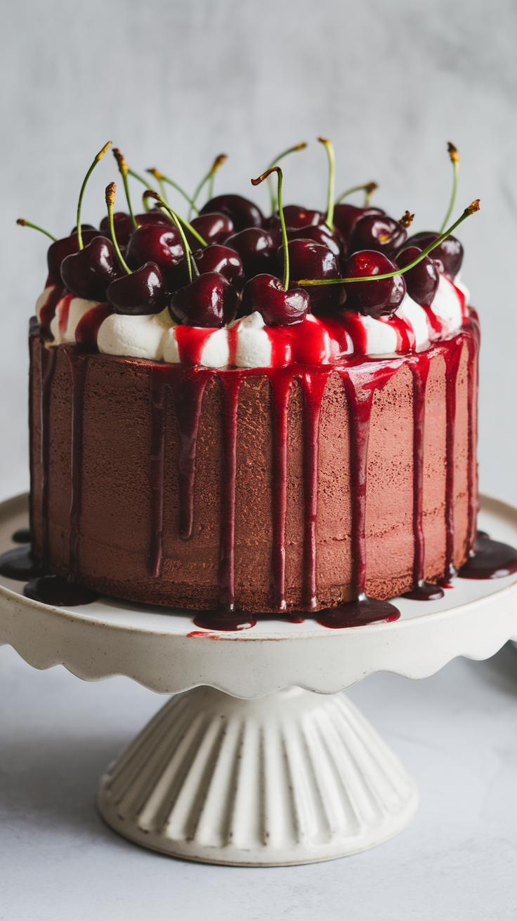 A chocolate cherry cake is a delicious treat that combines moist chocolate cake with a rich cherry sauce. The sweet cherries keep everything juicy, making each bite irresistible. Perfect for gatherings, it’s a dessert that everyone will love!