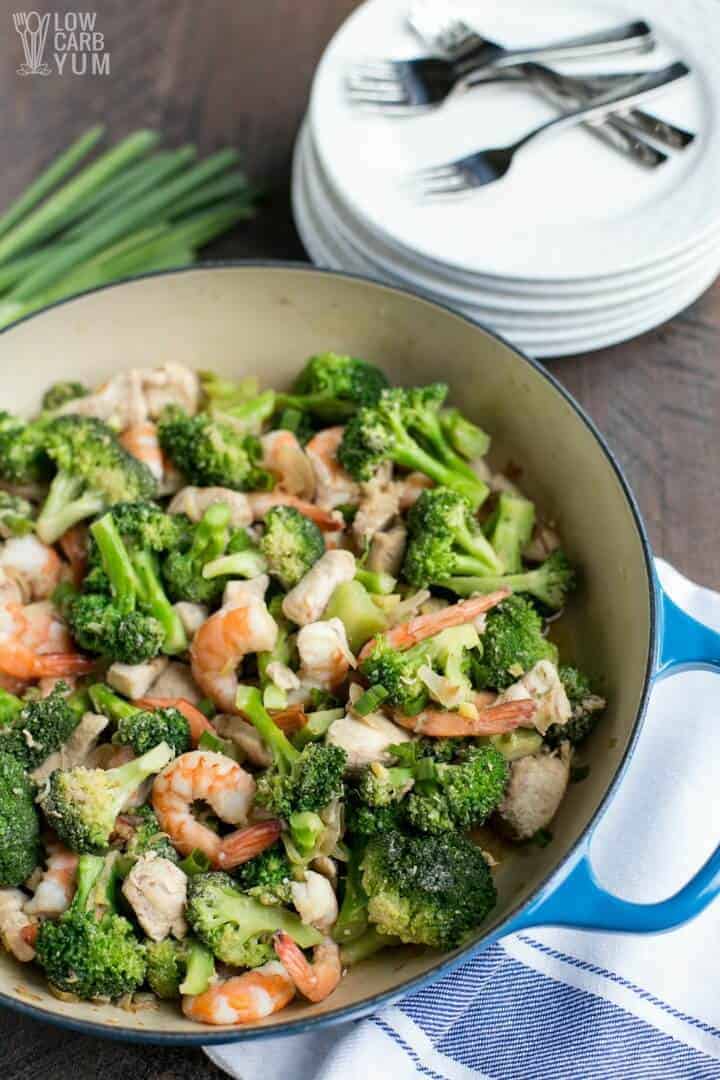 Chicken and Shrimp Stir Fry with Broccoli