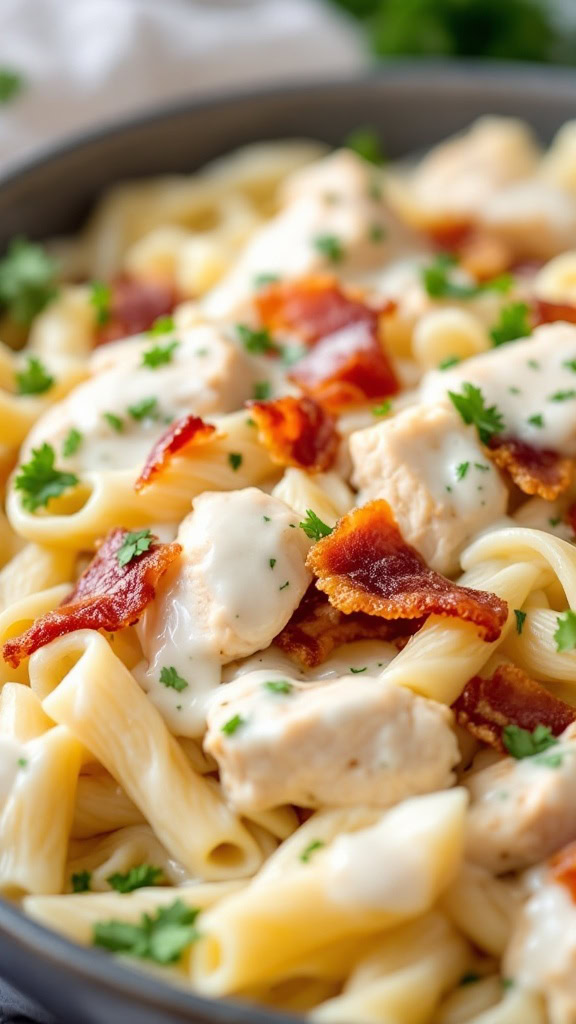 If you’re craving something creamy and delicious, chicken bacon ranch pasta is a must-try. This dish combines tender chicken, crispy bacon, and a rich ranch sauce, making it perfect for any night of the week. Check out this fantastic recipe for chicken bacon ranch pasta that your whole family will love!