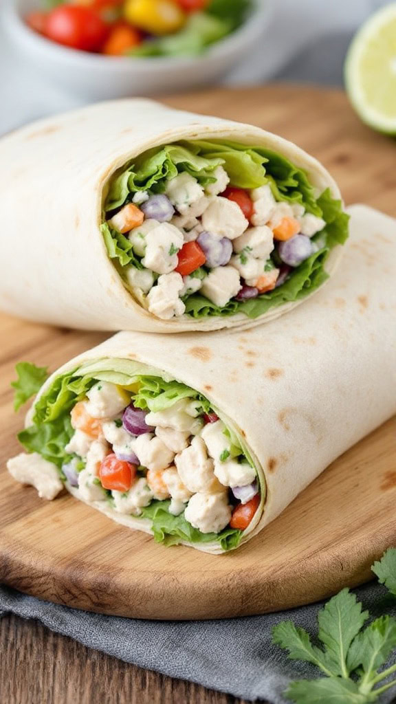 Chicken salad wraps are a quick and tasty meal option. They are perfect for lunch or a light dinner, packed with fresh veggies and savory chicken. 