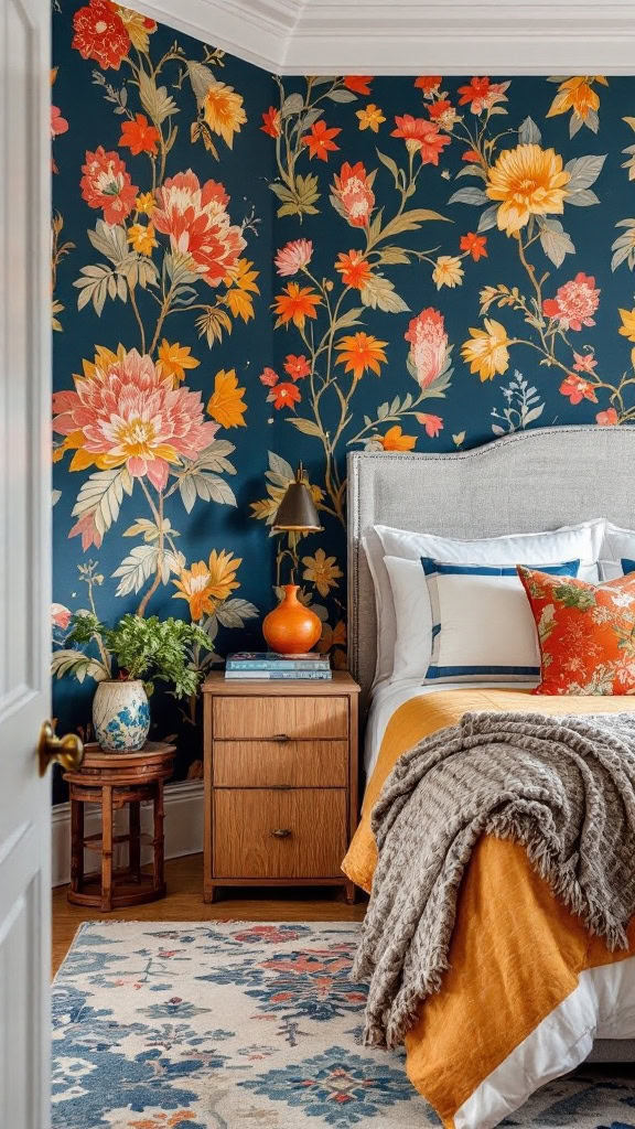 A Chinoiserie accent wall adds a splash of color and personality to any room. The floral patterns against a rich backdrop create a lively vibe that feels fresh and inviting. It’s a fun way to mix tradition with modern style, making your space unique and memorable.