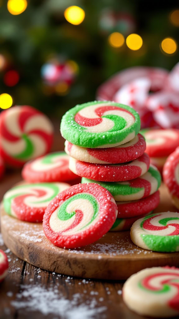 These Christmas pinwheel cookies are a festive treat that everyone will love. With their bright red and green swirls, they add a fun pop to any holiday gathering. Check out the full recipe here!