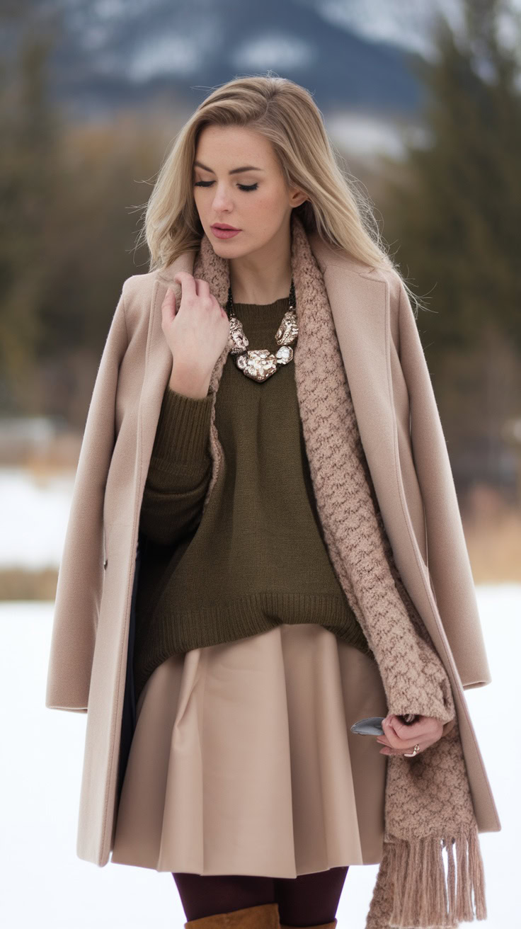 Chunky scarves are perfect for cozy winter vibes while adding a stylish touch to your outfit. Pair them with statement jewelry for a fun contrast that pops. This combo keeps you warm and helps you stand out in the crowd.