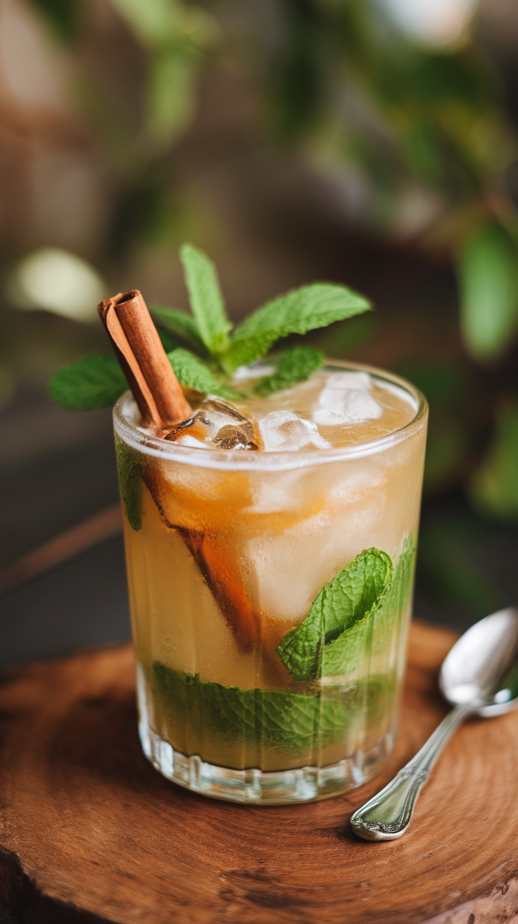 The Cinnamon Mojito brings a warm twist to the classic mojito, blending refreshing mint and zesty lime with the cozy flavor of cinnamon. This drink is perfect for those who want to experience a unique yet familiar taste, making it an excellent choice for gatherings or a relaxing evening at home.