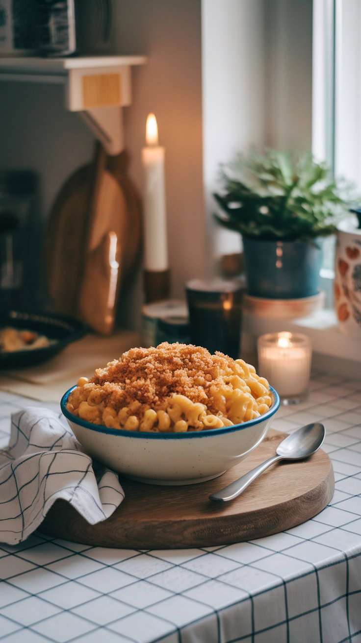 Classic macaroni and cheese is a comfort food favorite that never disappoints. With creamy cheese sauce coating al dente pasta, it's a dish that's simple to make and loved by everyone. Top it off with a crispy breadcrumb layer for that extra crunch!