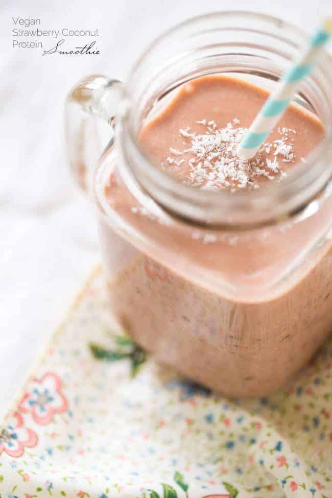 Vegan Coconut Milk Smoothie with Strawberry
