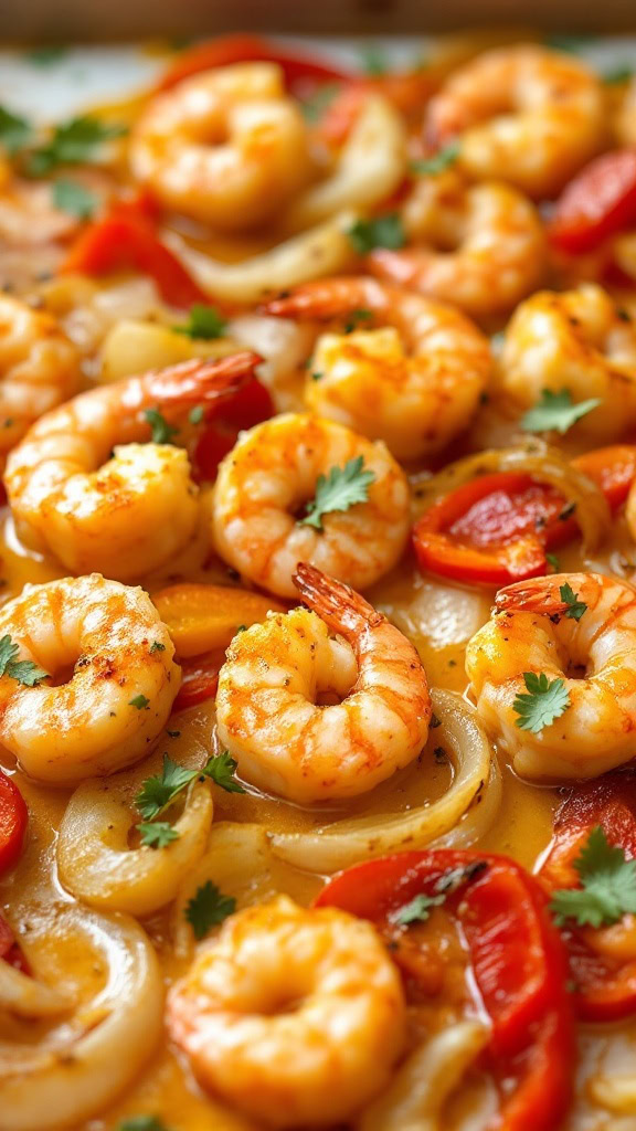 Coconut curry shrimp fajitas are a quick and tasty way to spice up your weeknight dinners. Just toss shrimp, bell peppers, and onions on a sheet pan with coconut curry sauce, and you'll have a flavorful meal in no time. Serve it with warm tortillas for a satisfying dinner that’s ready in a flash!