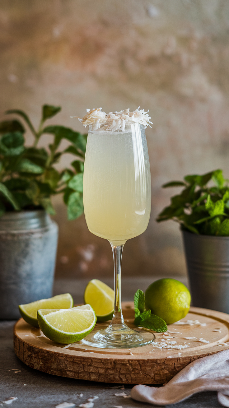 The Coconut Lime Mimosa is a refreshing twist on the classic brunch drink. With its bright and zesty lime flavor paired with the rich creaminess of coconut, this drink offers a tropical escape in every sip. Perfect for sunny mornings or festive occasions, it’s super easy to whip up and sure to impress your guests.