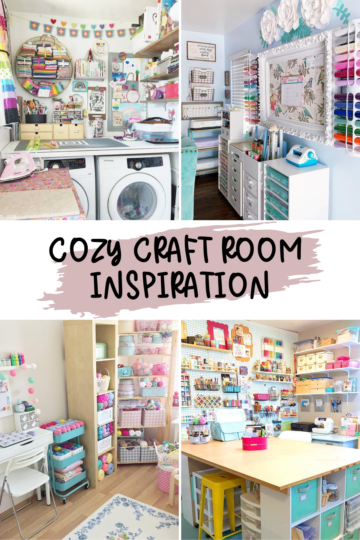 Looking for some craft room inspo? 🎀🌈 We’ve rounded up gorgeous spaces full of color, storage ideas, and cute decor that’ll have you itching to start crafting! #CraftRoomIdeas #CraftRoomDecor #OrganizeYourCrafts #DIYCraftRoom 🛠️📦