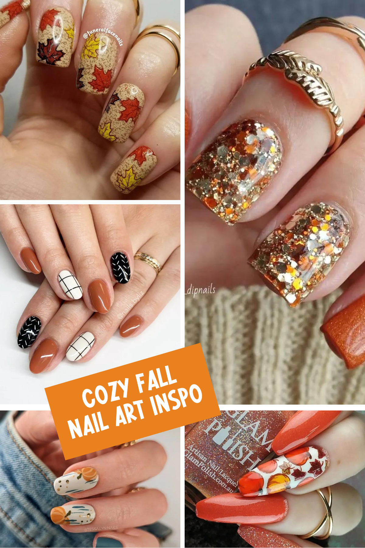 🌟 Must-Try Fall Nail Art 🌟 Looking for the perfect fall manicure? We've got you covered with these autumn nail ideas! Get ready to turn heads with plaid patterns, glitter accents, and festive fall colors. #FallBeauty #NailGoals #ManicureIdeas