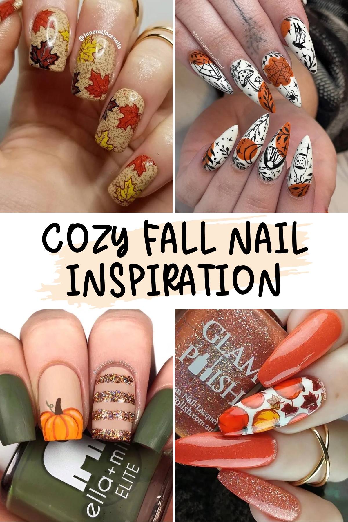 🍁 Fall Nail Art Roundup! 🍁 From rich burgundy tones to cute pumpkin designs, check out the top fall nail trends of the season. These cozy nail designs are sure to keep your manicure on point! 💅 #NailInspiration #FallFashion #CozyNails