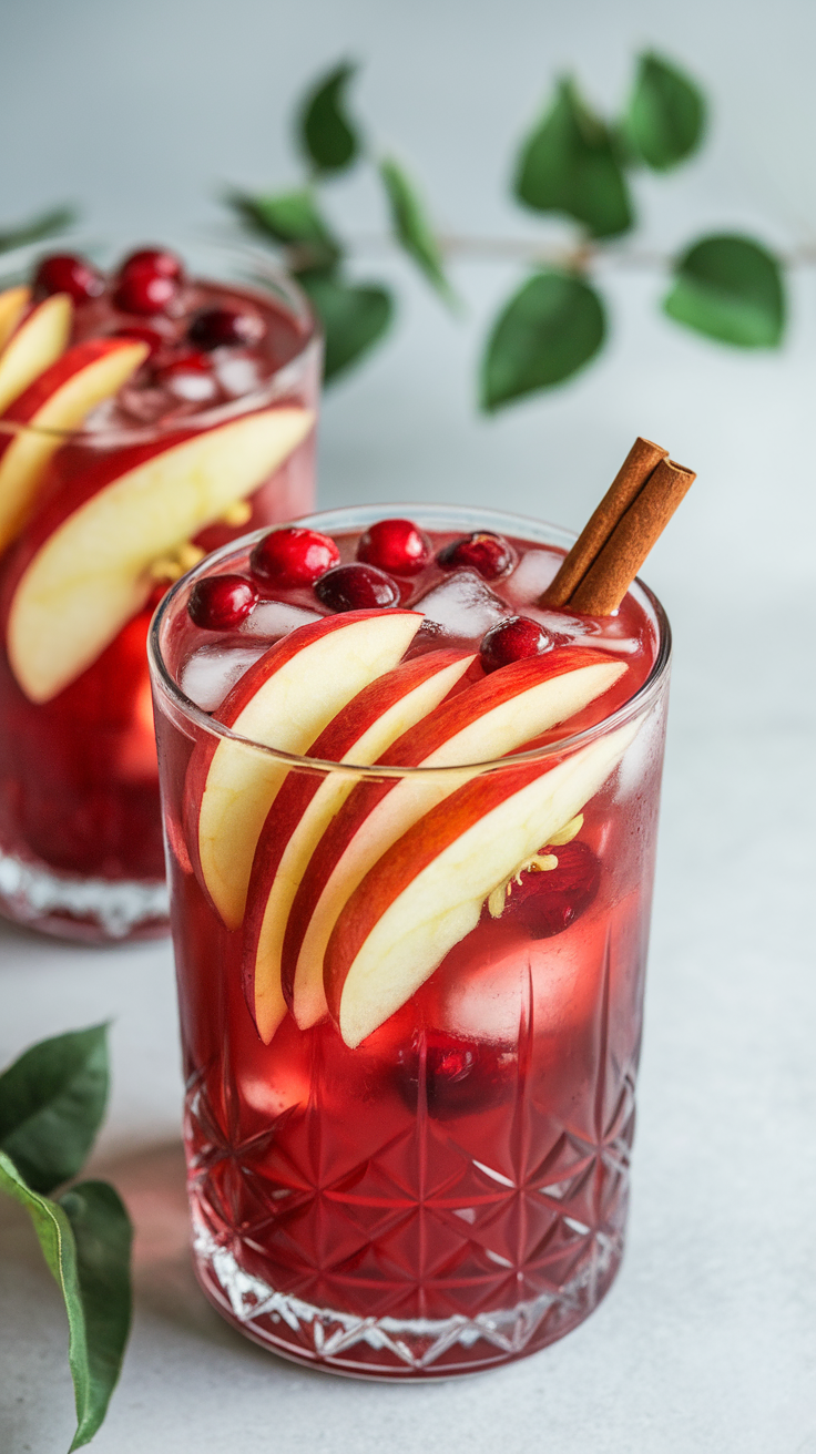 The Cranberry Apple Vodka Cooler is a refreshing and vibrant cocktail that perfectly balances the tartness of cranberry with the sweetness of apple. This drink is ideal for casual gatherings or cozy nights in, offering a delightful blend of flavors that will please anyone's palate.