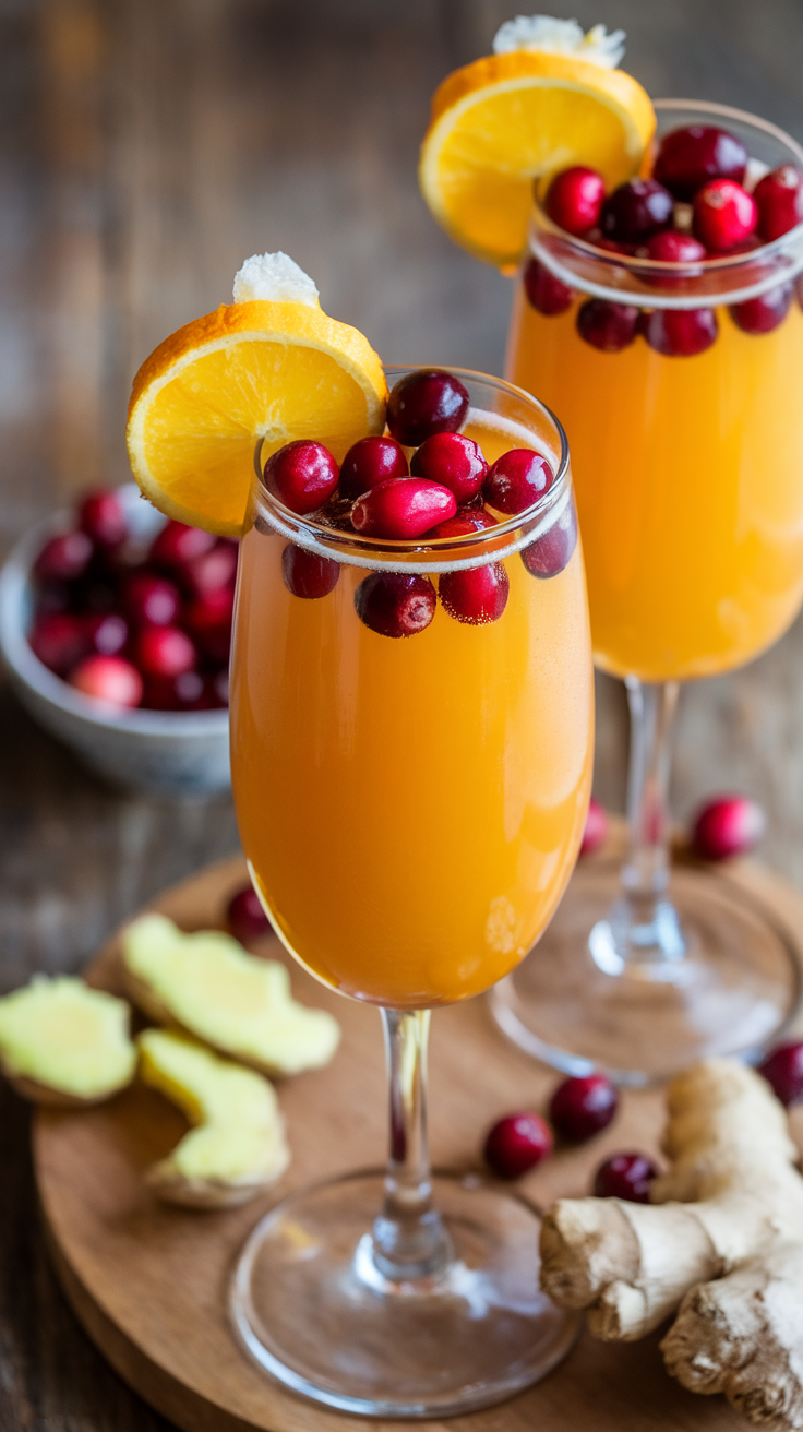 The Cranberry Ginger Mimosa is a refreshing twist on the classic brunch cocktail. It combines tart cranberry juice with the warm spice of ginger, all topped off with bubbly champagne. This drink is perfect for festive occasions or cozy gatherings, offering a delightful burst of flavors that dance on your palate.