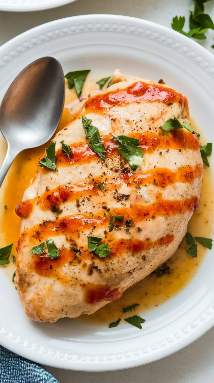 This creamy garlic parmesan chicken is a winner for dinner! The rich sauce is packed with flavor and pairs perfectly with pasta or rice. It's easy to make and sure to impress your family or guests!