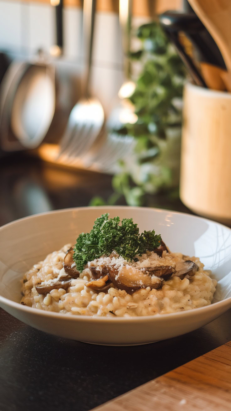 Creamy mushroom risotto is a quick and comforting dinner choice. It’s rich and satisfying, perfect for any weeknight. With just a few ingredients, you can whip up a delicious meal that everyone will love.