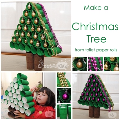 BRILLIANT! A Christmas tree craft that uses app all those toilet roll tubes we
