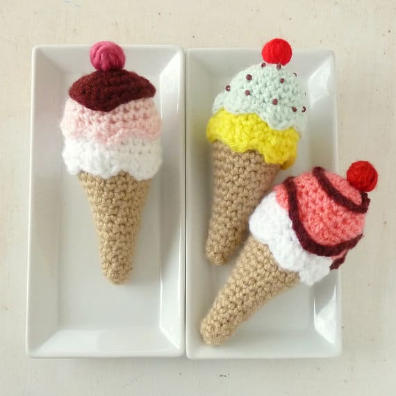  Ice Cream Crochet Toy Rattle